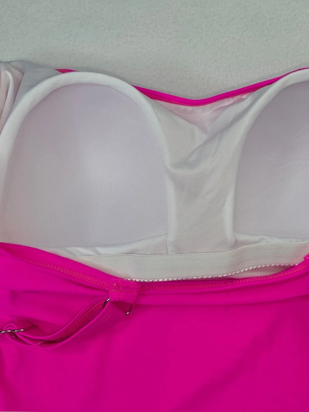 NWT Eomenie L Tummy Control Hip Bow Swimsuit Bright Fuchsia 3819-CW